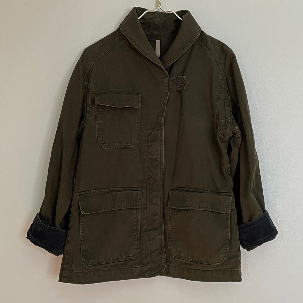 Banana Republic Essential Cargo Jacket Camo Green Women's S NO BELT Safari Army - Picture 4 of 13